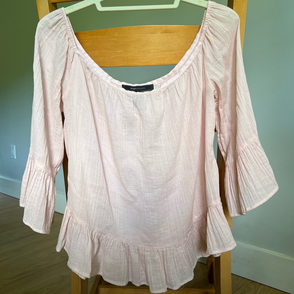 BCBC MAX AZRIA Peach/Pink Gauze Top Size Medium